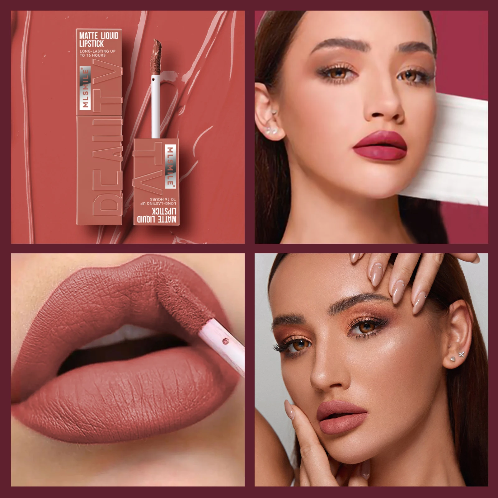 Long Lasting Velvet Matte Lip 6 Colors Gloss Waterproof Non-stick Cup Sexy Nude Red Pink Liquid Lipstick Lips Makeup Cosmetic