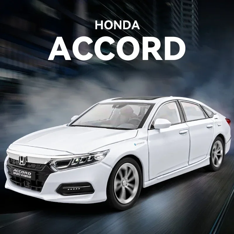 

1:24 Honda Accord Alloy Car Model Diecasts & Toy car Metal Car Model Simulation Collection Sound and Light Childrens Gifts