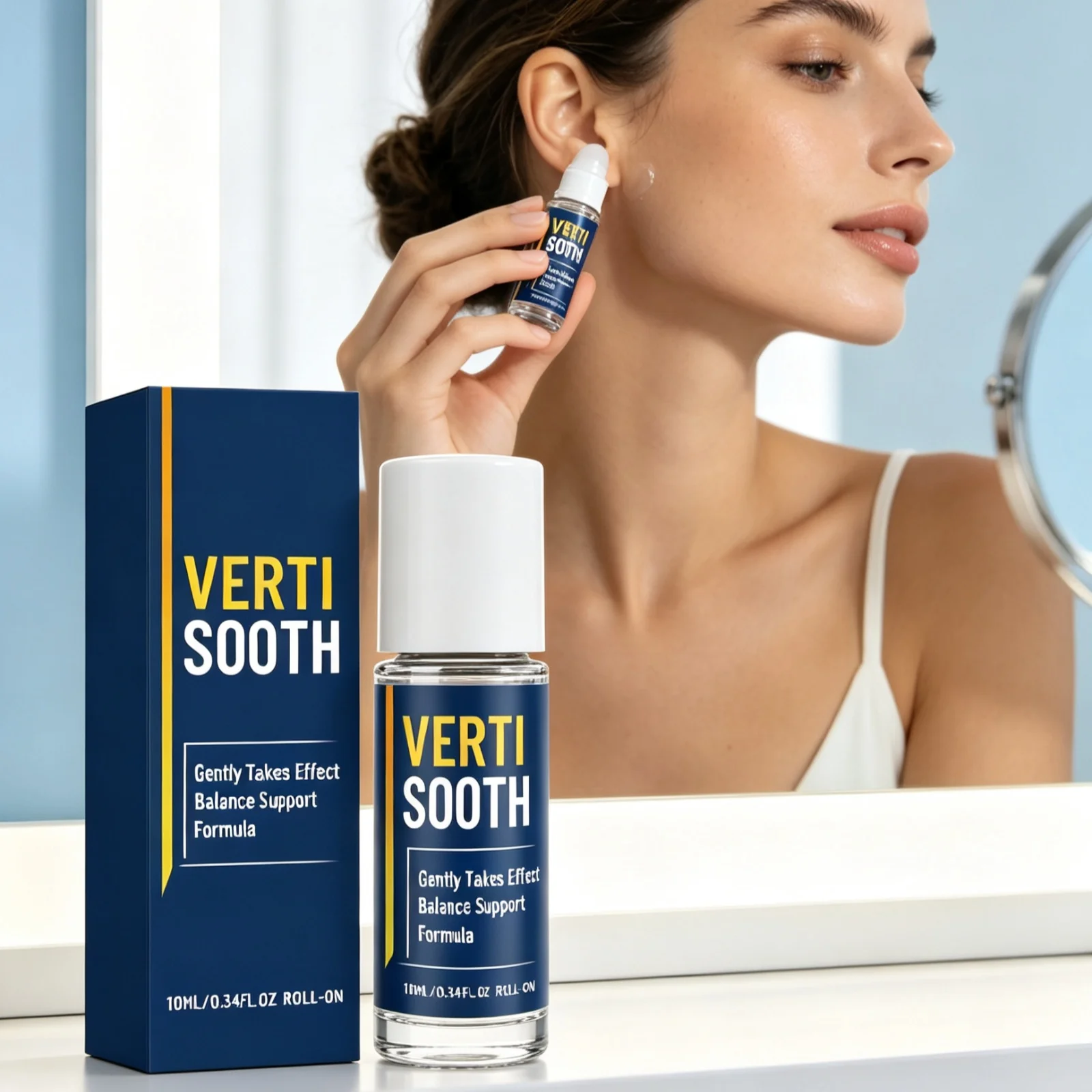 Vertigo Soothing Liquid Cooling Refresh Mind Relieves Dizziness Discomfort Balance Support Relaxation Body Roll‑on Essence Oil