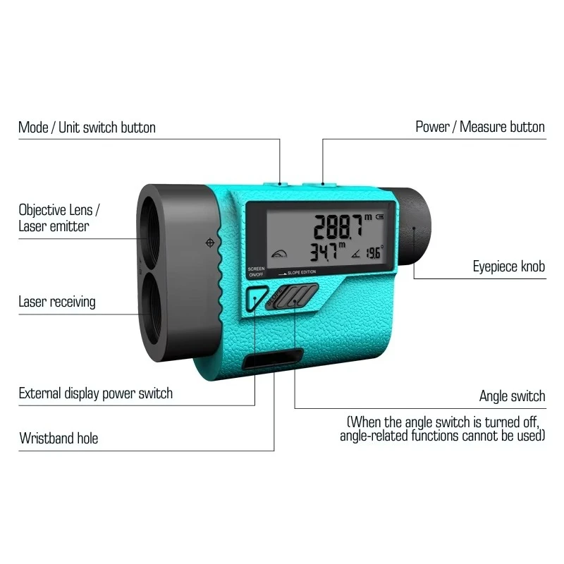 Mileseey PF3S Golf Rangefinder Telescope 1000m Golf Hunting With Flag-Lock, Speed