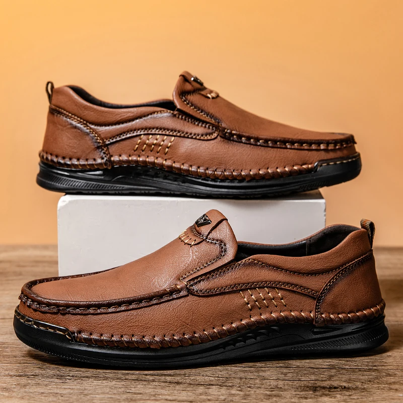 Hand Sewn European  American Plus Size Soft Soled Casual Shoes with A Luxurious Lightweight Comfortable Breathable Lazy Feel