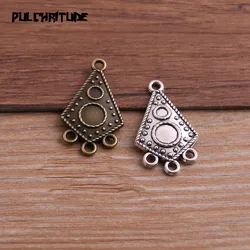 12pcs 17*30mm Two Color Zinc Alloy Necklace Charm Jewelry DIY Irregular Pattern Connector Pendant Necklace