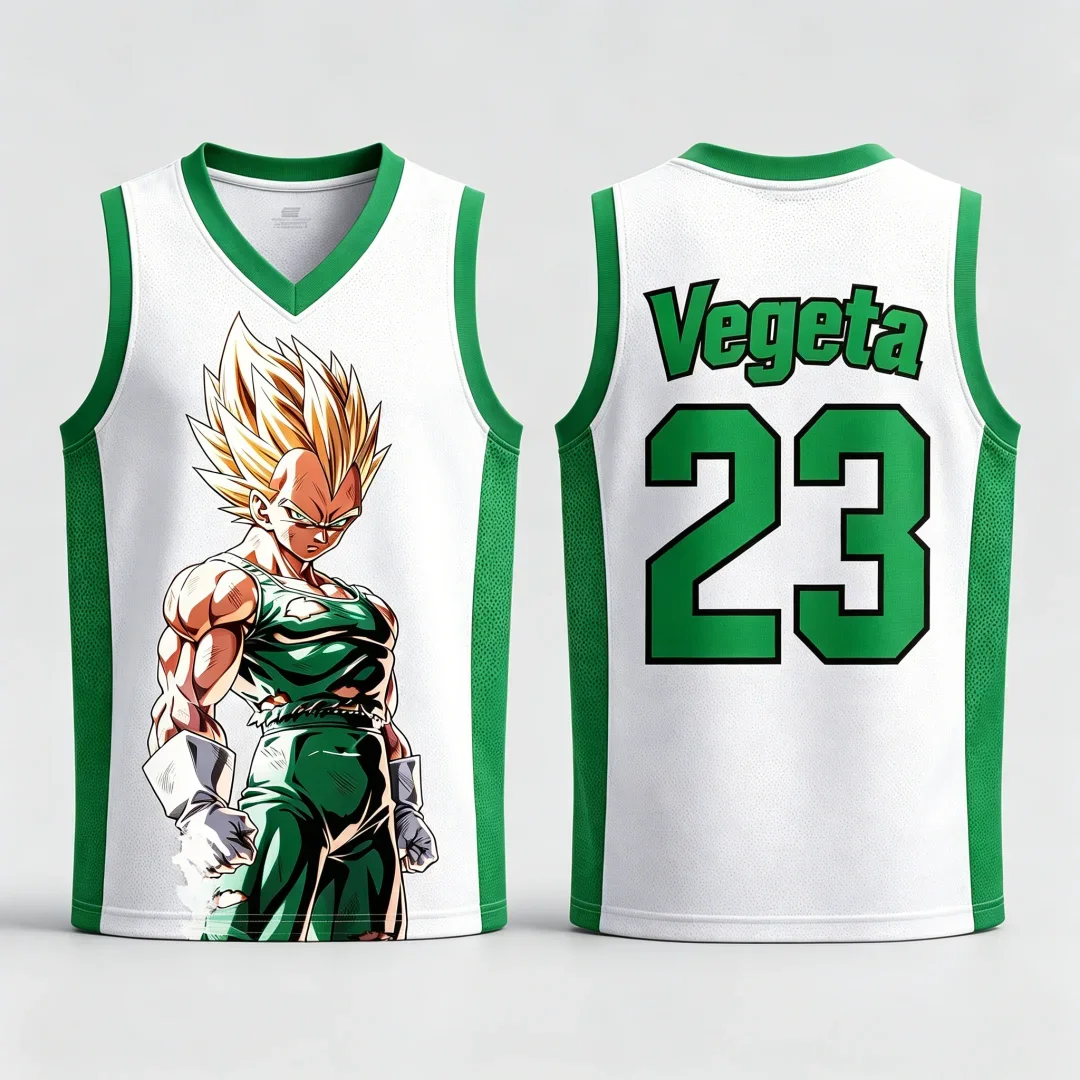 26Dragon Ball Vegeta Super Saiyajin # 23 Basketball-Trikotweste, atmungsaktive Sportbekleidung mit Anime-Motiv, Streetwear für Eltern und Kinder – Detail 8