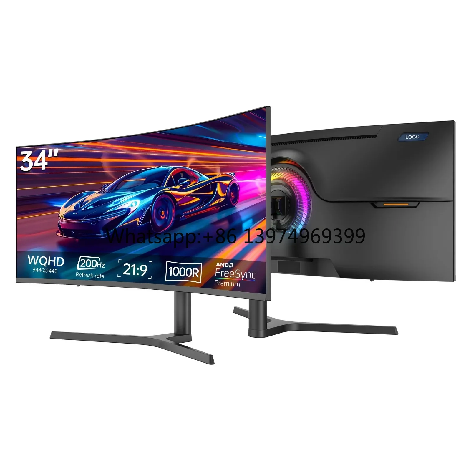 OEM Factory Wholesale 34 Inch 4K Gaming Monitor 180Hz Curved Screen 21:9 Ultra Wide WQHD PC Computer LCD Monitor for Gamers