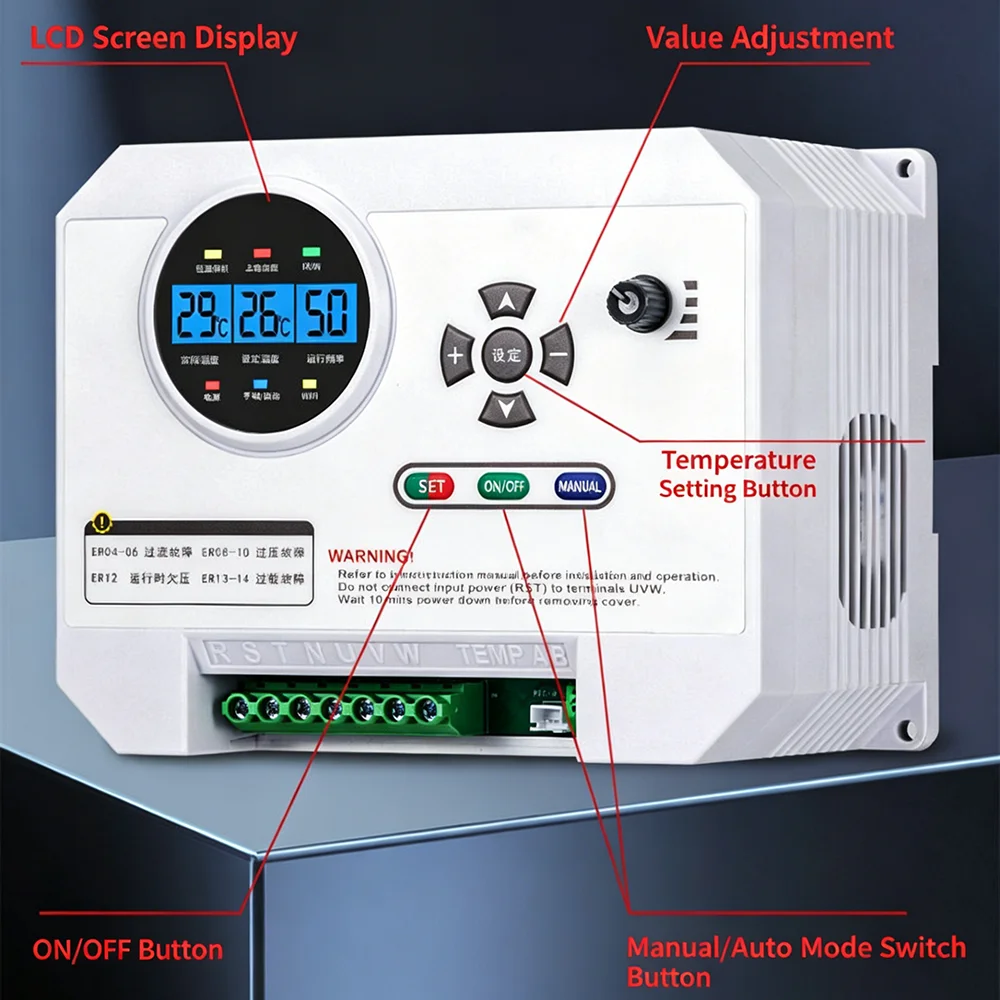 breeding industrial negative pressure fan 380V fully automatic inverter temperature control speed controller