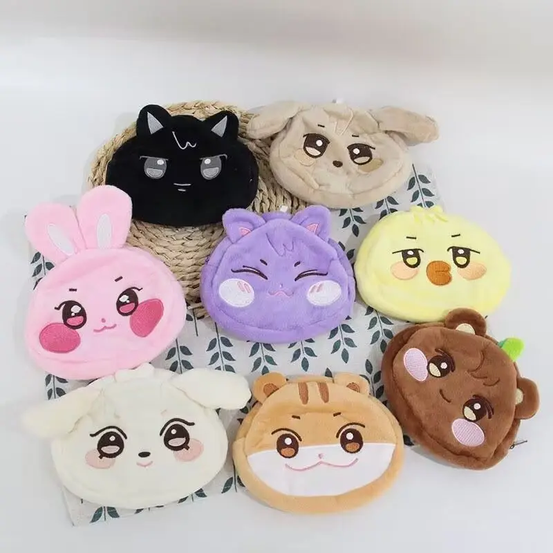

Kpop ATEEZ Cute Plush Coin Purse Animal Coin Bag Zipper Mini Key Bag Pouch Gifts Cartoon Lovely Wallet