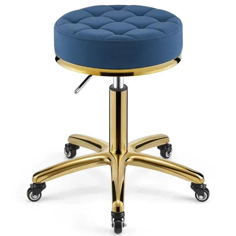 

For Beauty Stools Barber Shop Chair Rotating Lifting Round Golden Stainless Chairs Hair Cutting Stool Salon Equipment Seating