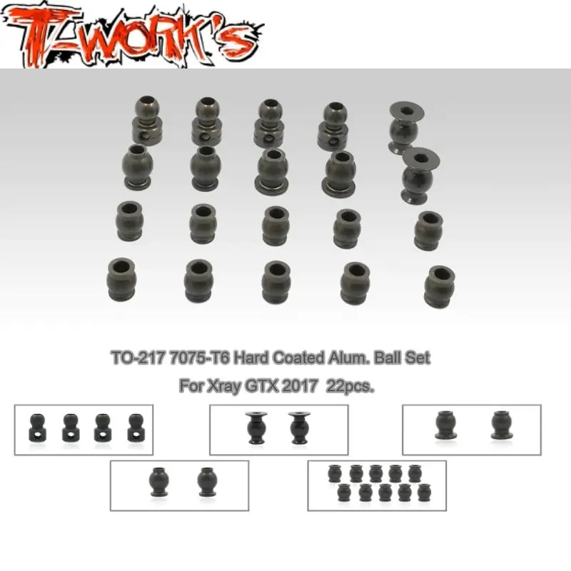 Original T works TO-217 7075-T6 Hard Coated Alum. Ball Set ( For Xray GTX 2017 ) 20pcs. Set Rc part