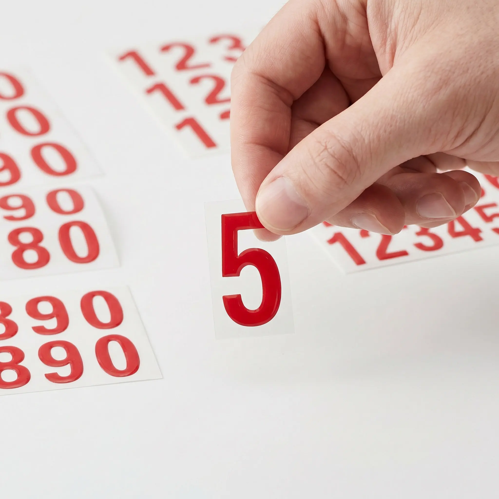 6Sheets Reflective Self Adhesive Number Stickers Large Visible Easy Stick Remove for Bins Mailbox Exterior Address DIY