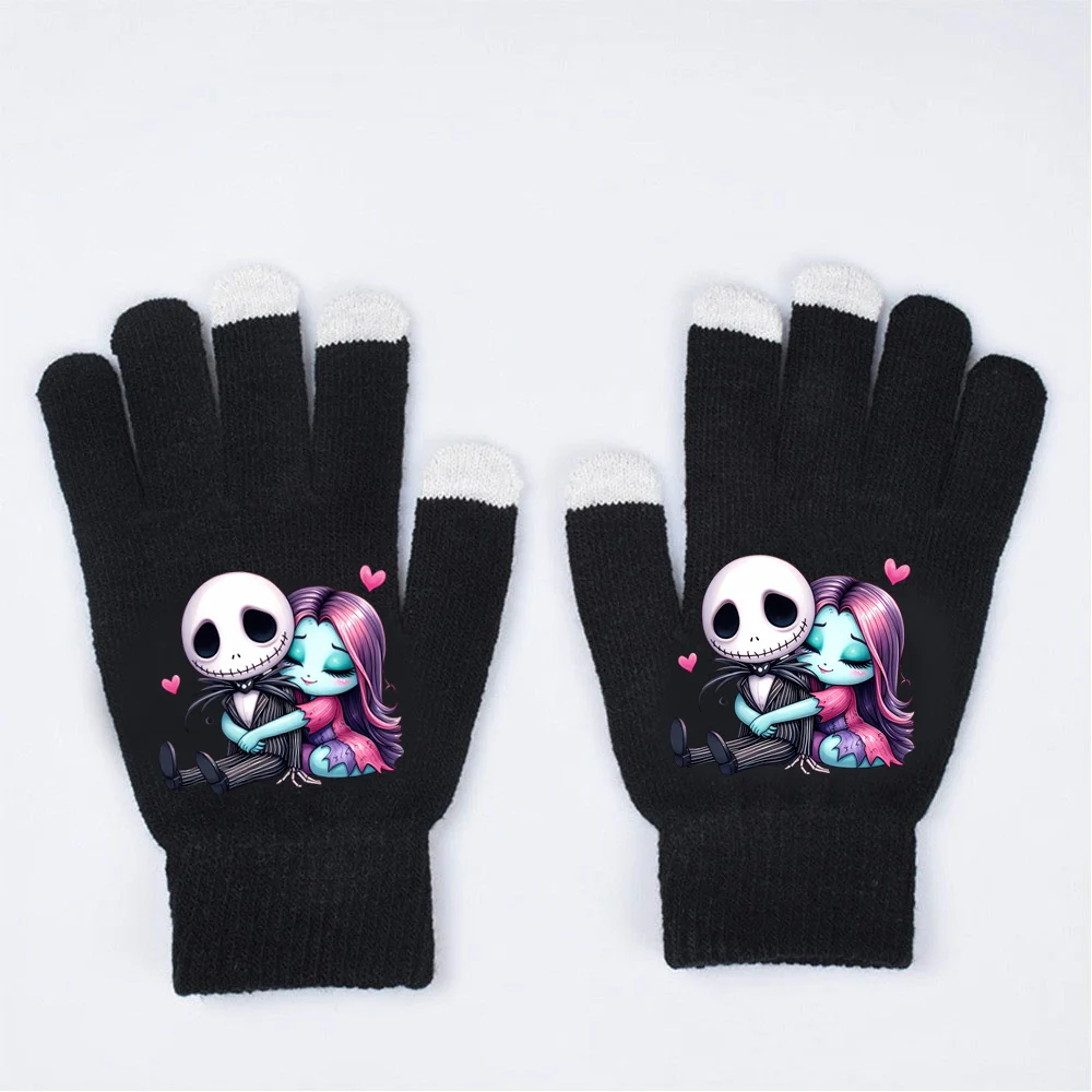 Sarung tangan Disney's The Nightmare Before Natal Jack Sally anak-anak Kawai sarung tangan jari untuk anak-anak musim dingin lembut olahraga sarung tangan jari