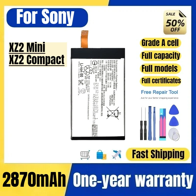 LIP1657ERPC for Sony XZ2 Mini/XZ2 Compact  Phone Battery High Quality High Capacity  Replacement Bateria Grade A Cell with Tools