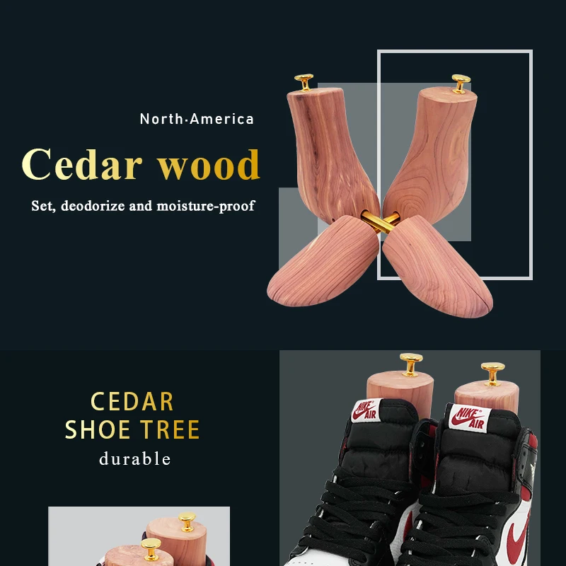 Men's and Women's Single Tube Adjustable Red Cedar Boot Stretcher Wood Shoe Tree