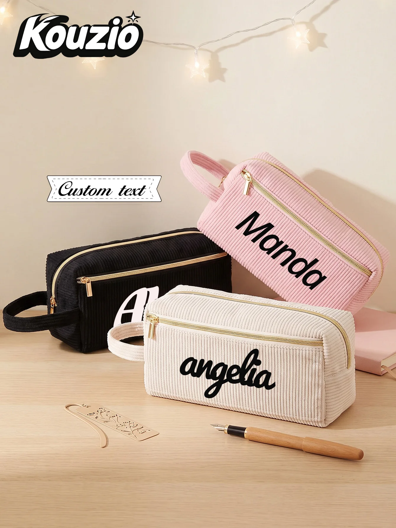 Stationery - Astuccio in velluto a coste con