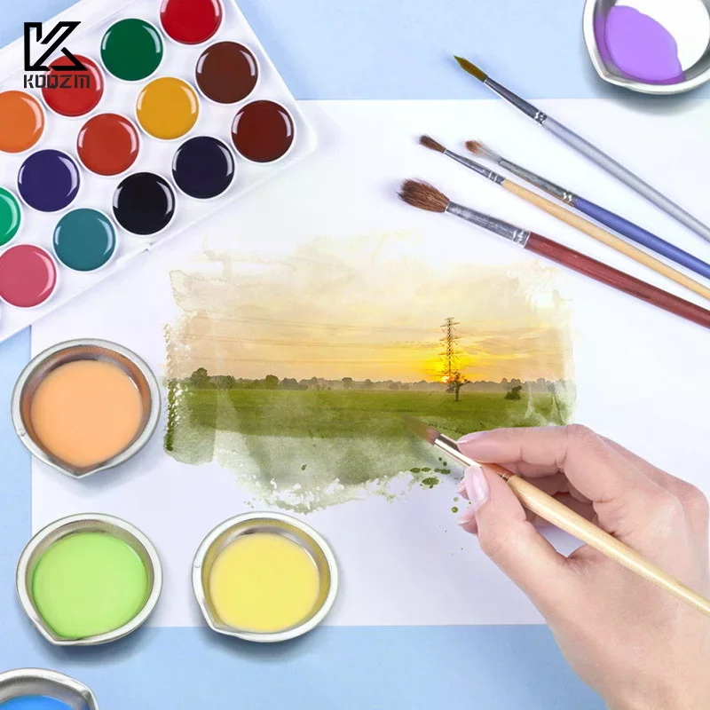 DIY Painting Tools 10pcs Stainless Steel Painting Color Bowls Oil Paint Trays Paint Color Mixing Cups