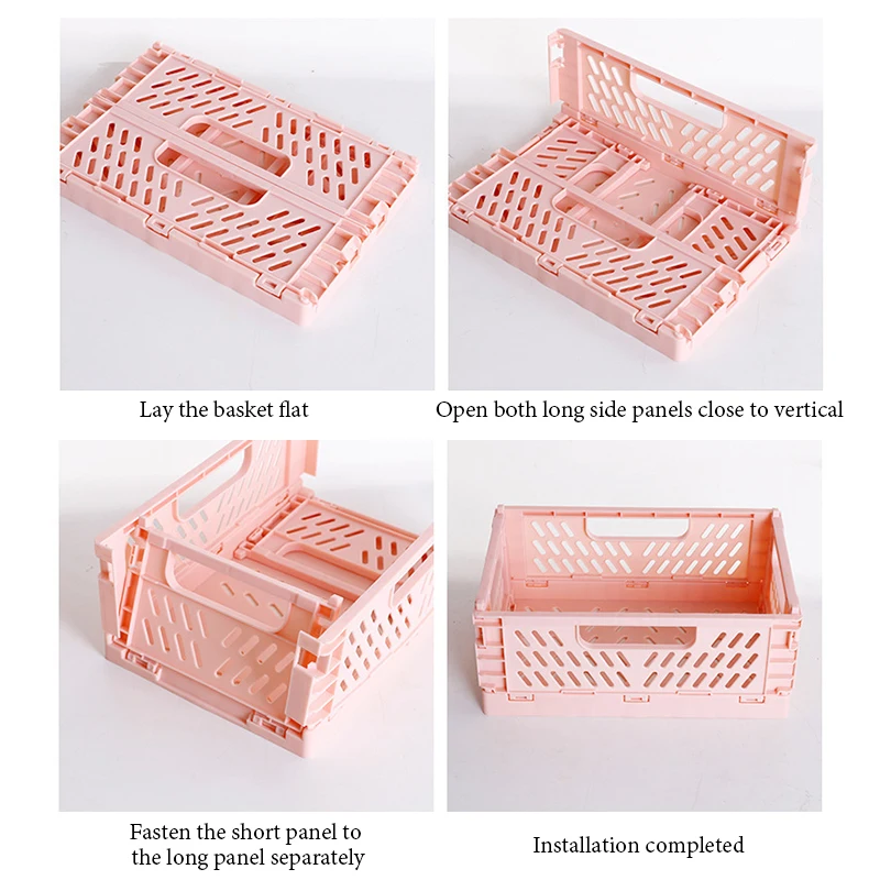 Mr.paper 6 Styles Plastic Stackable Foldable Stationary Holder Simple Cute Student Office Desktop Storage Stationery Organizer