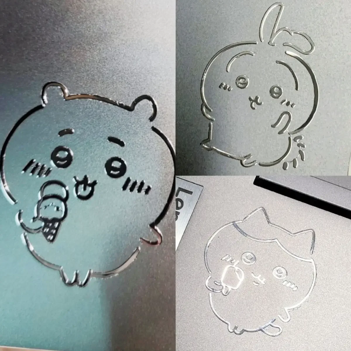 مجموعة ملصقات معدنية من Chiikawa Kawaii - شارات فينيل أنمي لطيفة لهاتف الكمبيوتر المحمول ومقاومة للماء ومجموعة ملصقات كرتونية متينة يمكنك صنعها بنفسك