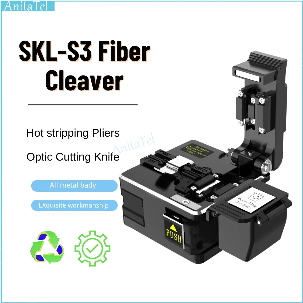 

SKL-S3 Cable Cutting FTTT Fiber Optic Knife Tools Cutter High Precision Cleaver Cold Cut Hot Melt SKL-S3 Fiber Cleaver