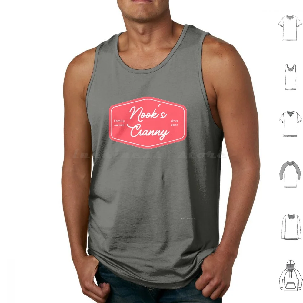 Nook's Cranny Tank Tops Print Cotton Animal Animal Nook Tom Tom Nook Nooks Cranny Store Logo Brand Video Game Game