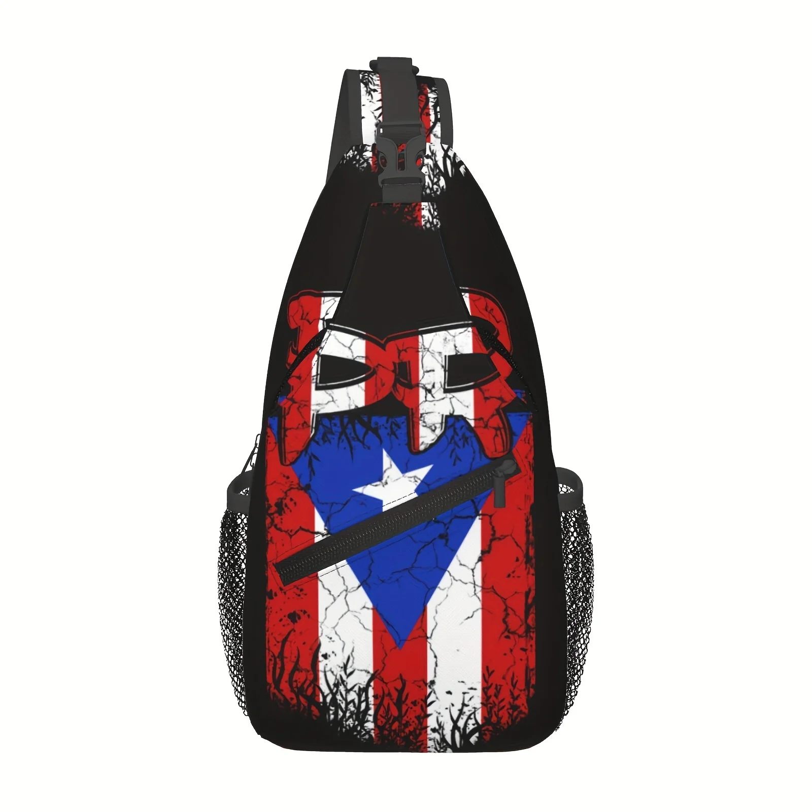 

Puerto Rico Flag Crossbody Chest Bag for Hiking And Other Activities Shoulder Bag Ideal for Shopping Work Leisure Beach Outings