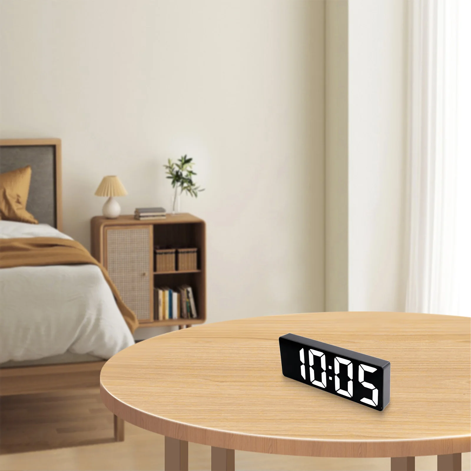 Clear Font Desk Alarm Clock Exquisite Home Decor Clock Adjustable Brightness Dual Power Supply Energy Conservation