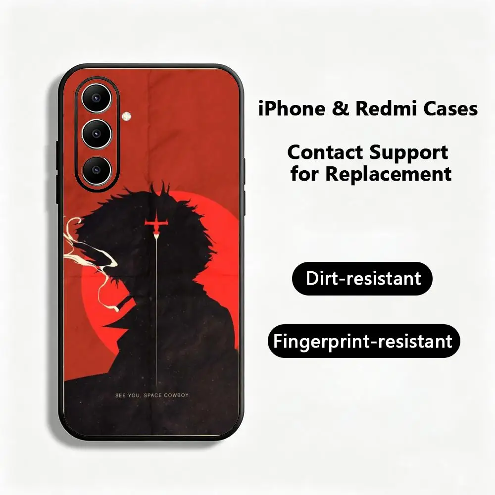 Hot Anime Fashion Cowboy Bebop Phone Case For Samsung Galaxy S26 S25 S24 S23 S22 S21 S20 Plus Ultra Note20 Soft Black