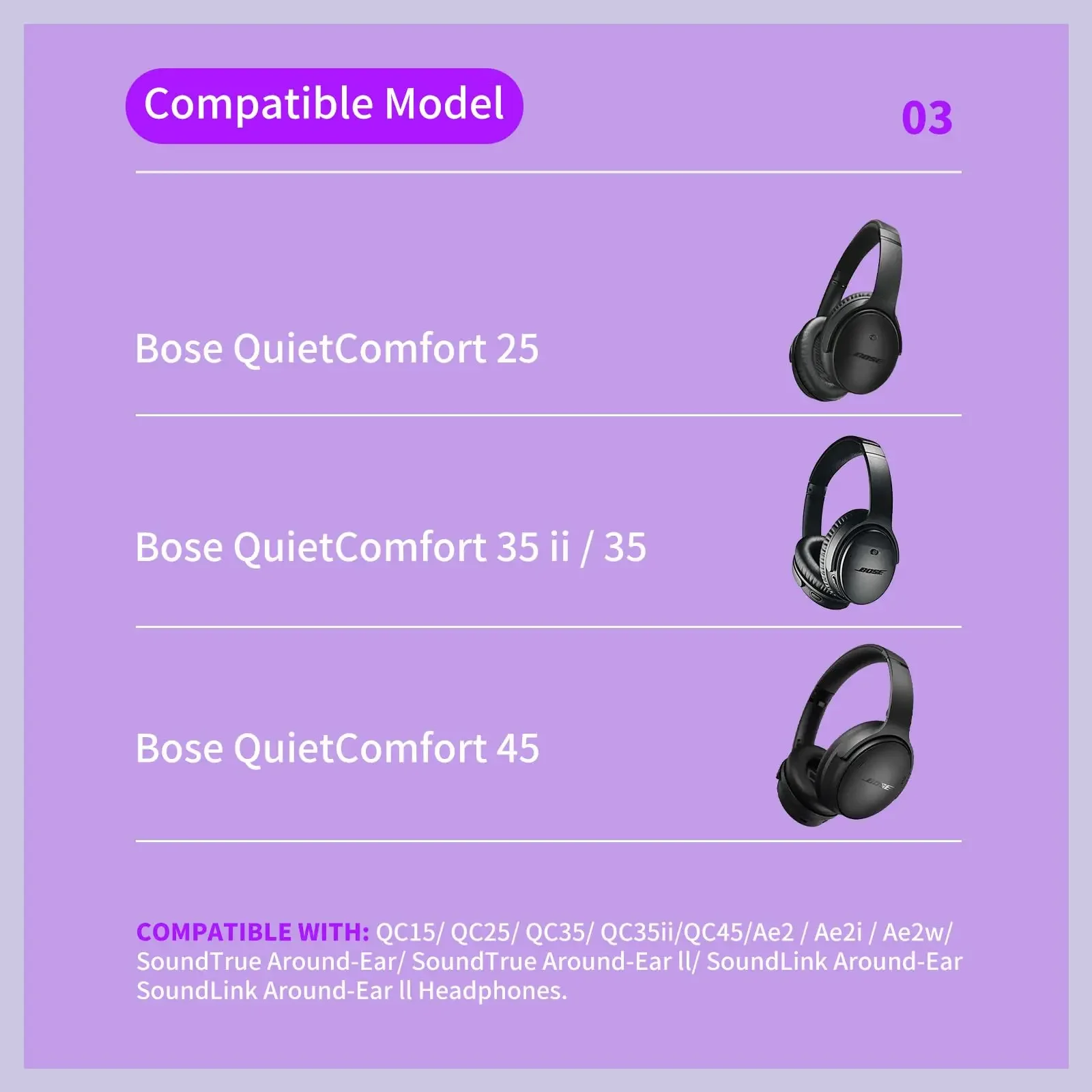 สําหรับ Bose QuietComfort 35/35 ii/25/Qc2/Qc15/Ae2/Ae2i/Ae2w/SoundTrue หูฟังหน่วยความจําฟองน้ําแขนกรณีอะไหล่ซ่อม