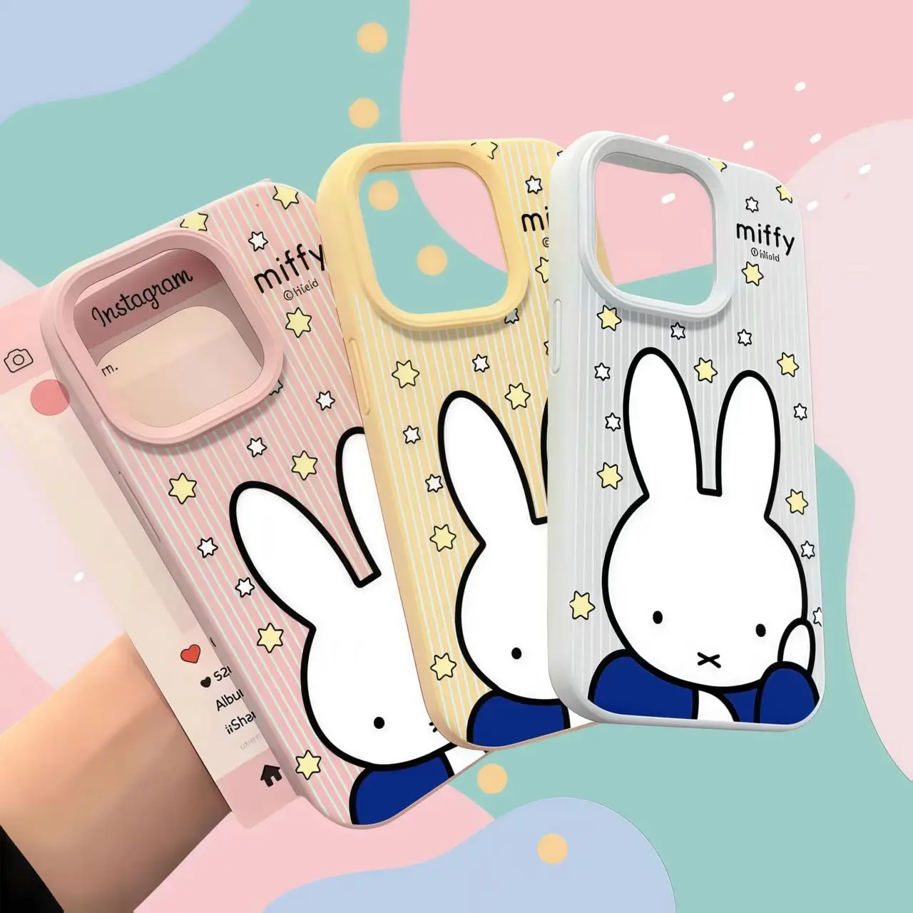 

Новый чехол для телефона Miffy, подходящий для iPhone 11-16 Promax, мультфильм «все включено», четырехугольный толстый защитный чехол для телефона с защитой от падения