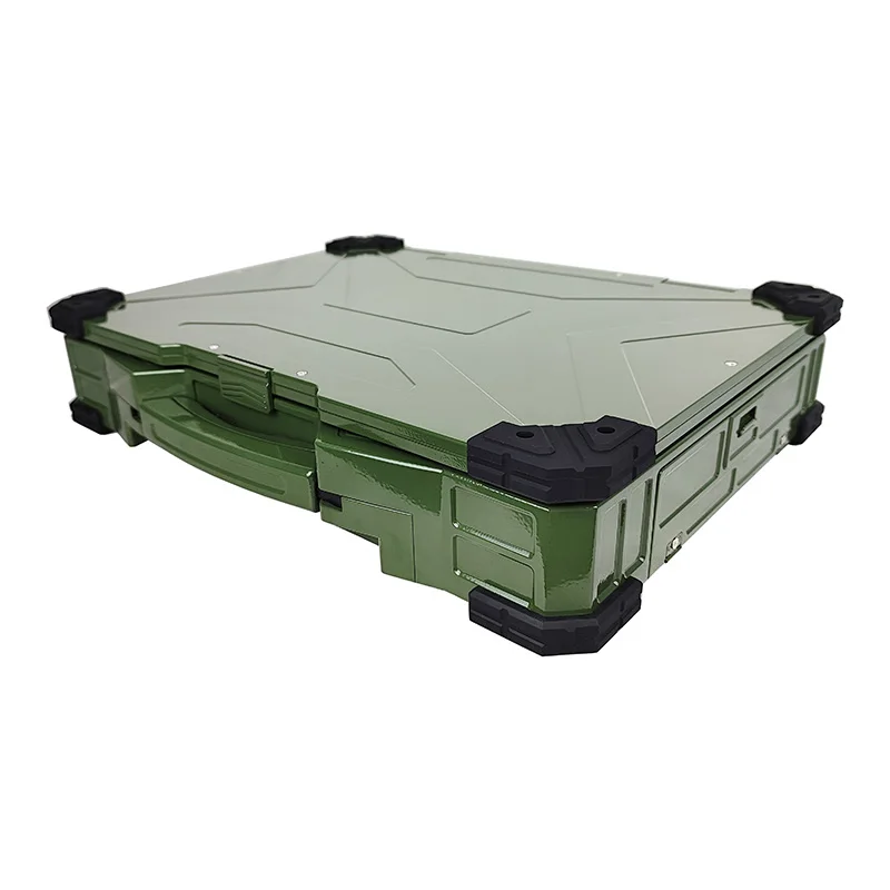 Military green 15.6-inch Triple Defense Ruggedized Laptop Portable Ground Station Outdoor Use Industrial Computer Customizable