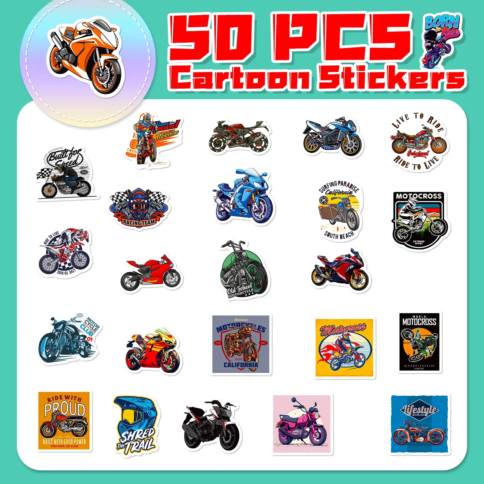 50pcs Cool JDM Stickers for Car Racing Motorcycle Bike Skateboard Luggage Laptop Phone Case Random Sticker Bomb Decals