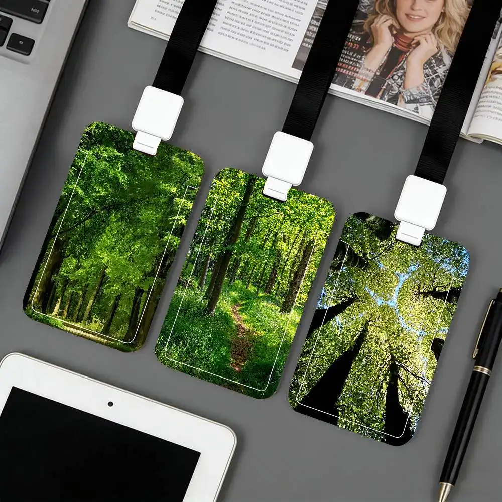 Forest Black Lanyard Card Holders Student Meal Cards And Campus Ids School