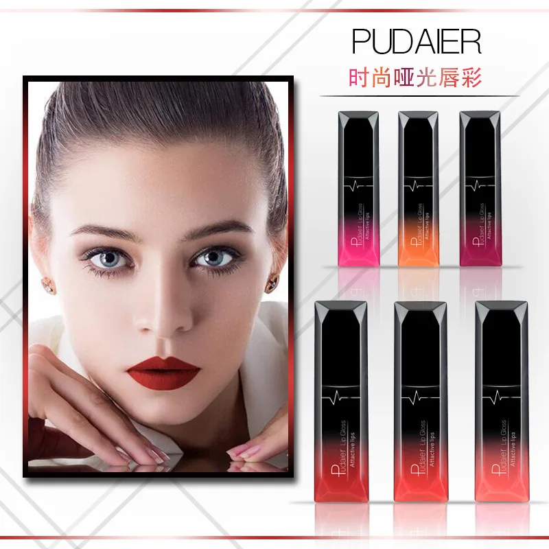 

Pudaier Lip Gloss 21-color matte liquid lipstick shows color, does not stick to the glass, does not fade makeup