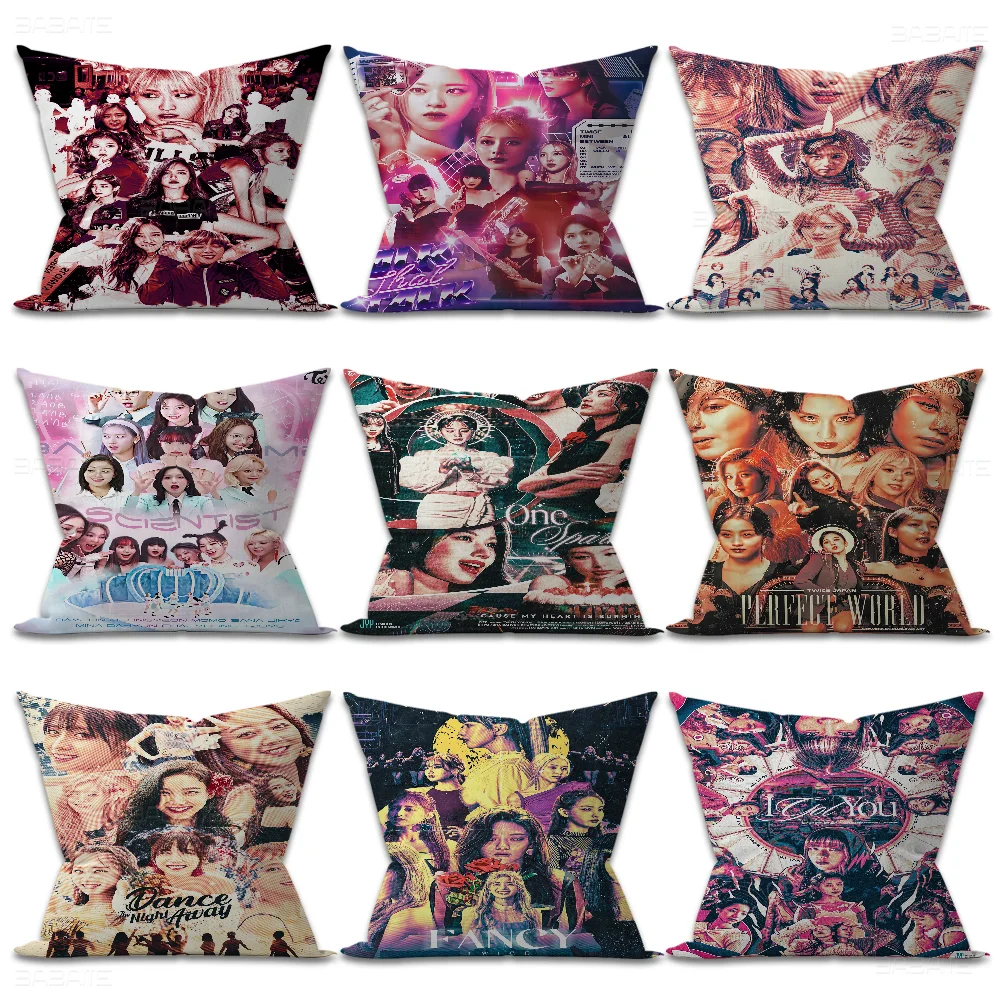 Kpop T-twice Girls Cushion Cover 30x50 Polyester Sofa Cushions Decorative Throw Pillows Home Decoration Pillowcover