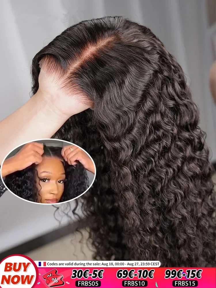 Onda profonda 200 densità 6x4 Glueless parrucca capelli umani 5x5 chiusura in pizzo parrucca 13x4 onda d'acqua parrucche del merletto per le donne nere in vendita Bling