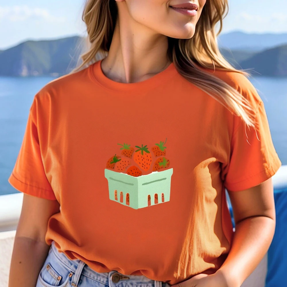 

Women's Vintage Washed Cotton Tee Y2K Graphic Print Casual Tops Soft Everyday Essential Comfy Fit Gym Lounge Wear