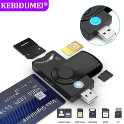 Lector de tarjetas inteligentes USB SIM para tarjeta bancaria IC/ID EMV SD TF MMC adaptador de lector de tarjetas USB-CCID ISO 7816 para Windows 7 8 10 sistema operativo Linux