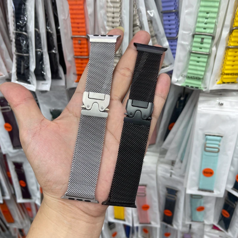 

Титановая миланская петля для Apple Watch Ultra 2 49 мм серии 10 9 8 7 6 5 4 SE 46 мм 42 мм 41 мм 45 мм 44 мм 38-40 мм Ремешки Аксессуары