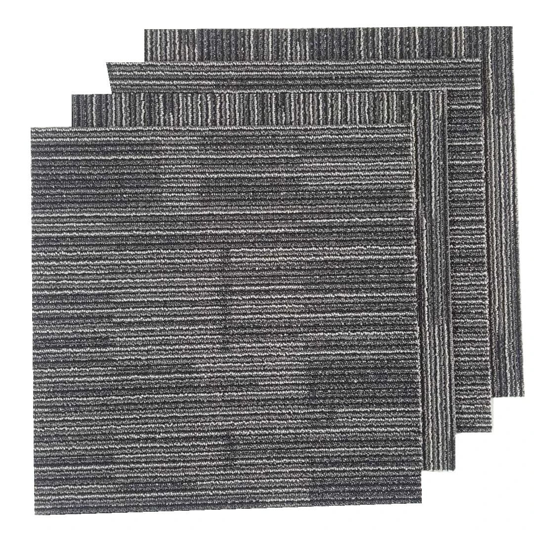 Luxury Hotel carpet PP nylon jacquard commercial office carpet tiles  PVC floor square carpet qingdao 50x50