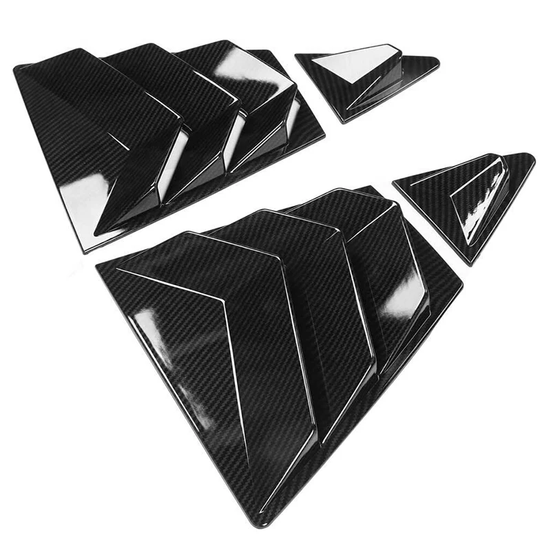 1 Set Rear Side Window Louver Shutter Covers Trims Fit For Toyota Corolla Sedan 2020 2021 2022 2023 Carbon Fiber Grain Style