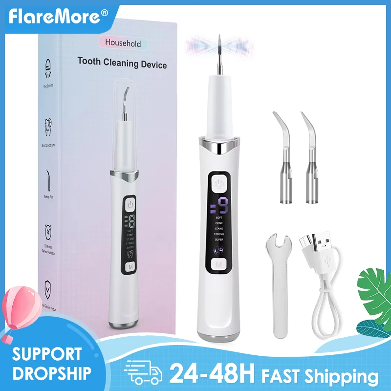 

Электрический звуковой стоматологический скалер, зубной налет, средство для удаления пятен с кофе, высокочастотная вибрация, отбеливание зубов, портативный очиститель полости рта