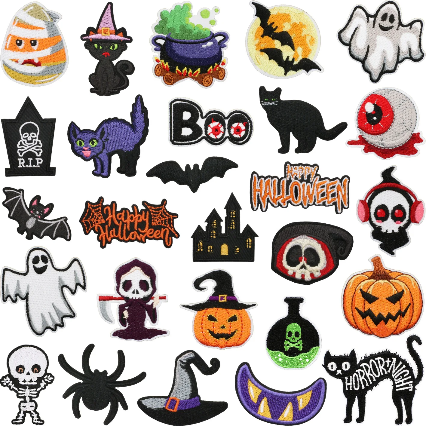 

Хэллоуин эмблема аксессуары для одежды значок наклейка вышитая вышивка наклейка гладильные нашивки