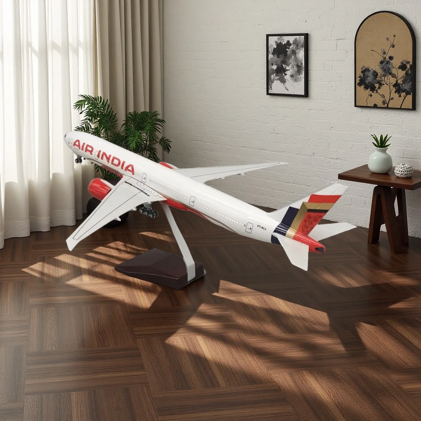 

Scale Resin Planes 47cm Model Airplane Air India B777 Neo Toy Aircraft With Base Display Aircraft Collection Decoration Home Gif