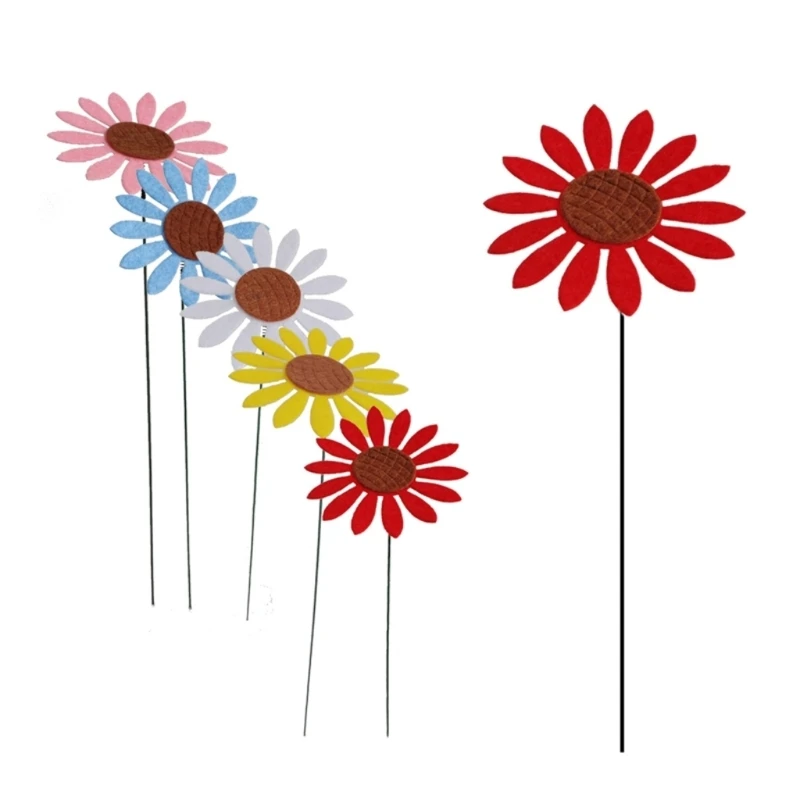 

5pcs Vintage Metal Garden Stakes Yard Lawn Patio Ornaments Waterproof Flower Indoor Outdoor Decor