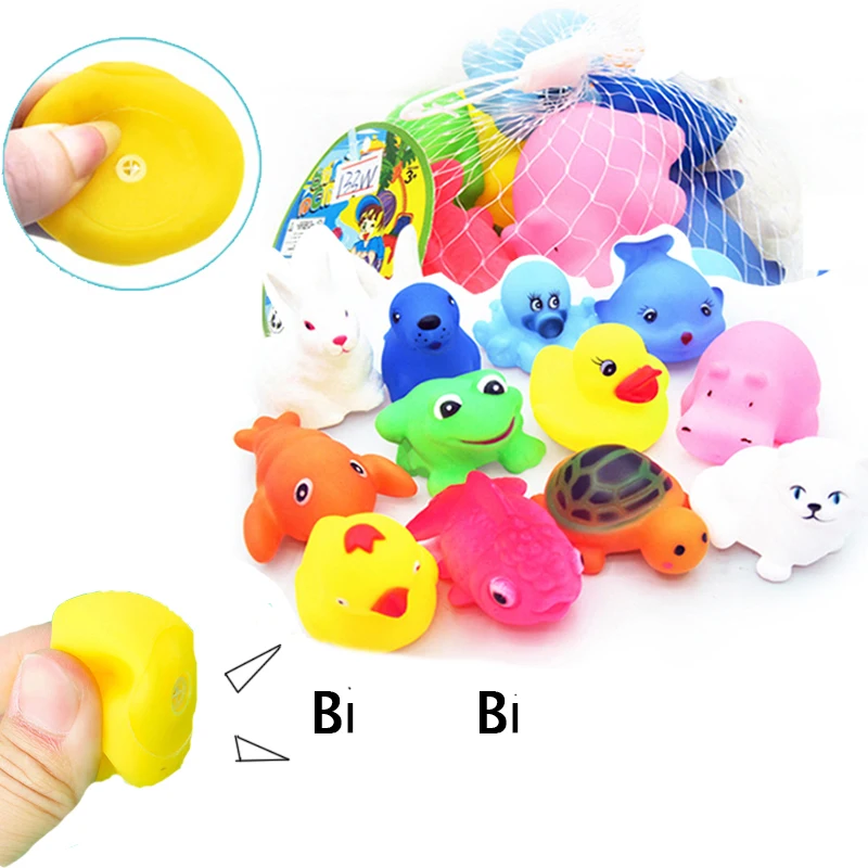 

12/6 Pcs/set Baby Cute Animals Bath Toy Swimming Water Toys Soft Rubber Float Squeeze Sound Kids Wash Play Funny Gift