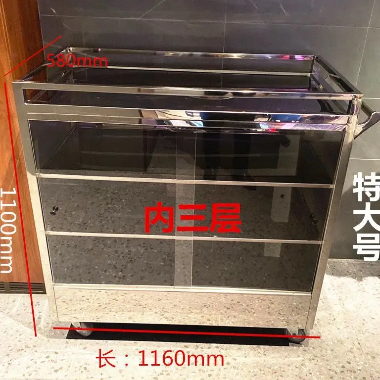 Тележка из нержавеющей стали, киоск для закусок, тележка для завтрака, витрина