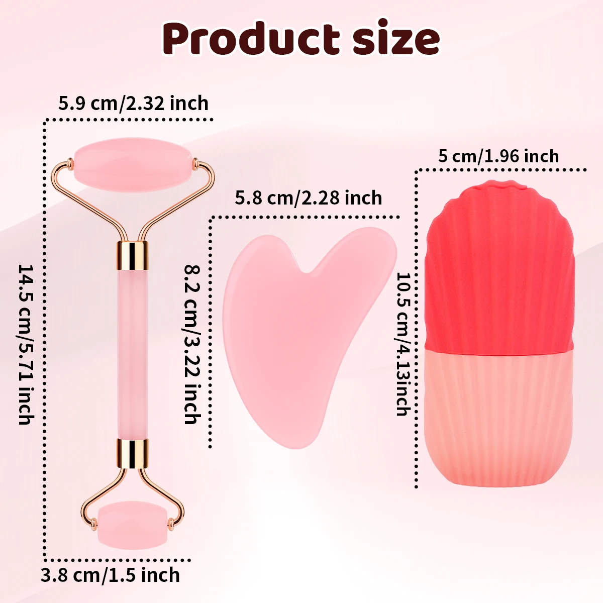 3-częściowy przenośny zestaw do masażu twarzy, uniwersalny, bezbateriowy, odpowiedni do codziennego masażu pielęgnacyjnego skóry.