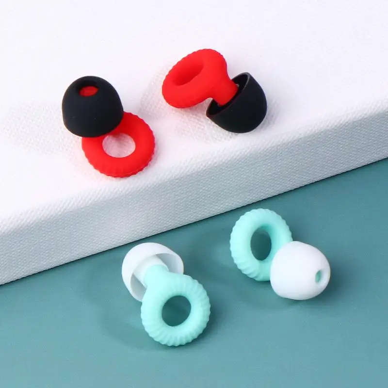 1Set Ultra Sottile Forma di Anello Aiuto Per Il Sonno Tappi Per Le Orecchie Impermeabile Nuotare Tappi Per Le Orecchie Concerto Protezione Dell'udito Riutilizzabile Tappi Per Le Orecchie In Silicone