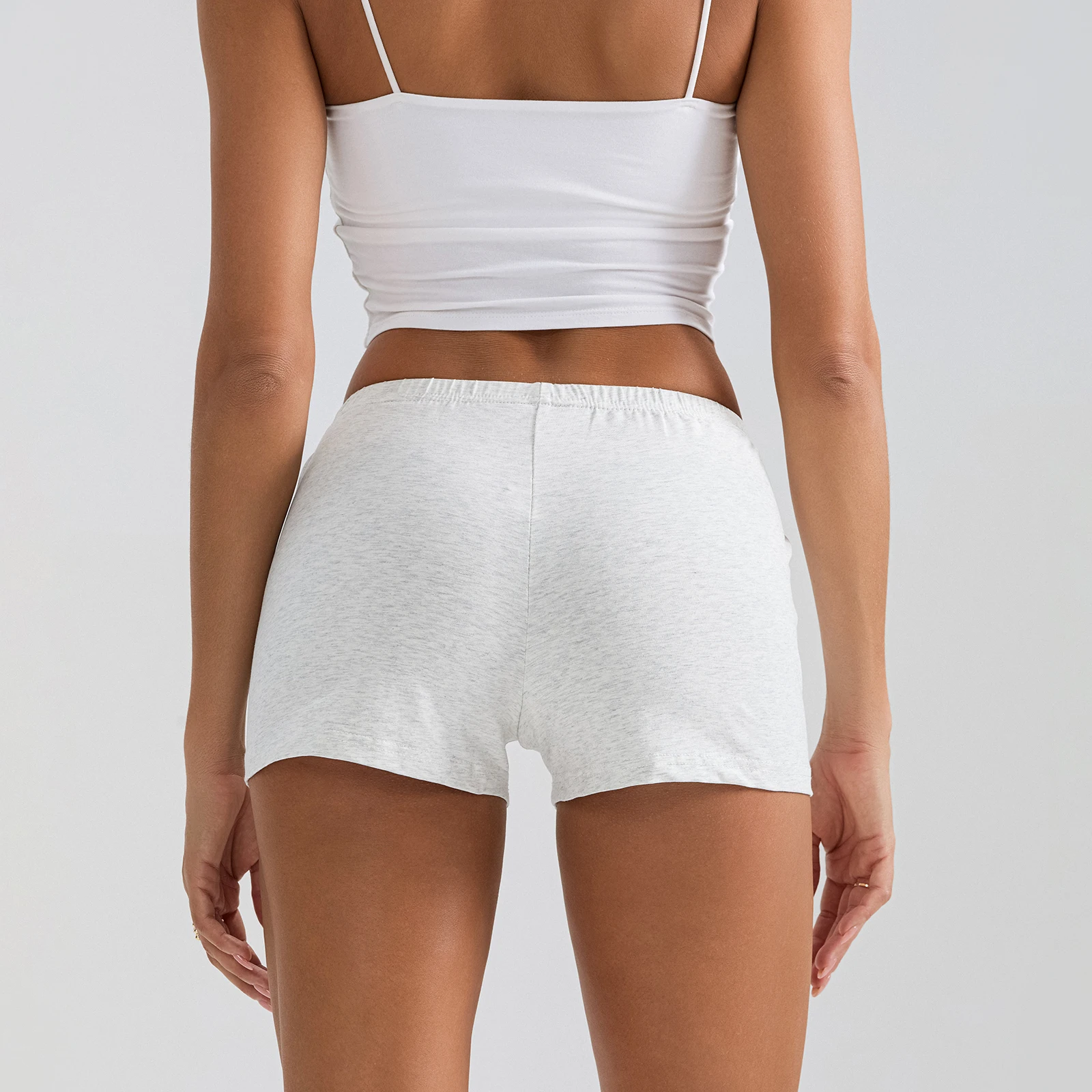 HEZIOWYUN-Short décontracté Y2K pour femmes, culotte de sport slim, élastique, taille basse, bouton décoratif, vêtements de détente, bas de nuit en coton