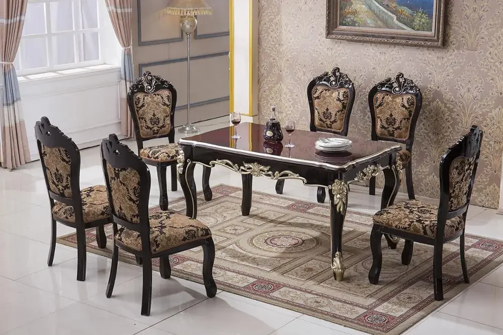 wholesale Cheap price 6 Seater wood Top Dining Table Set/Dining Table and Chair