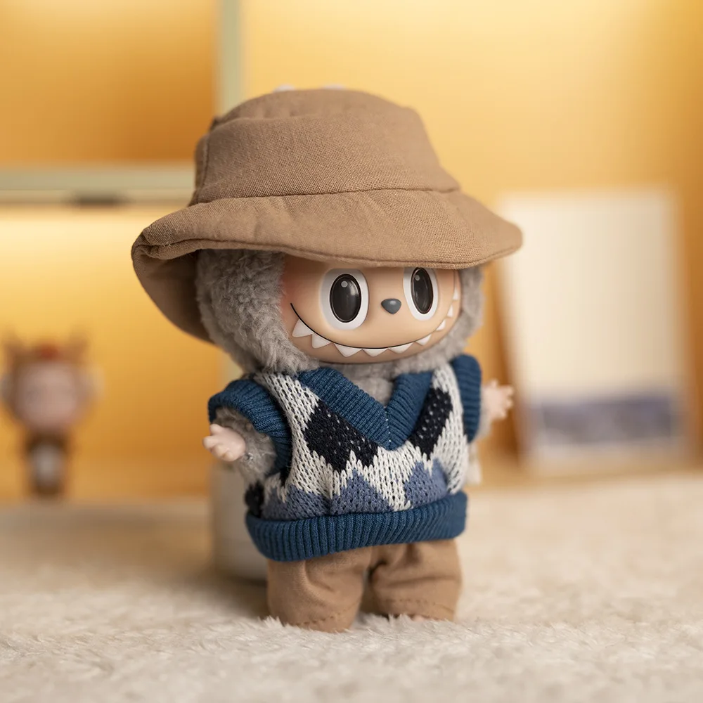 15/17 cm Labubu Vestiti Vestito Maglione Pantaloni Cappello Vestiti per bambole Seduti Accessori per feste Coltiva la capacità pratica Giocattoli per bambini