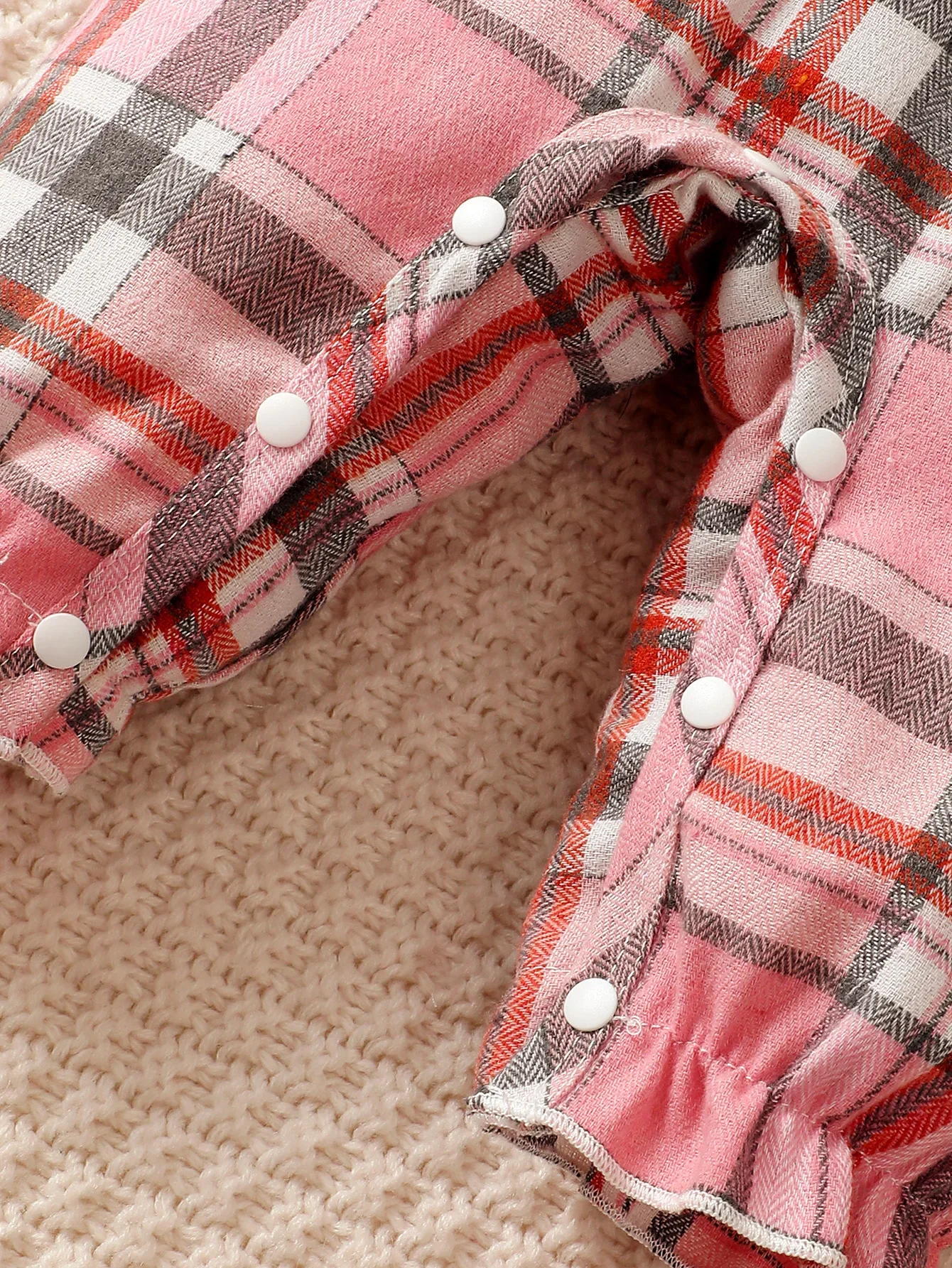 0-18 أشهر طفلة ربيع الخريف الزي الوردي متقلب تحلق كم طويل الأكمام بذلة + عقال #5